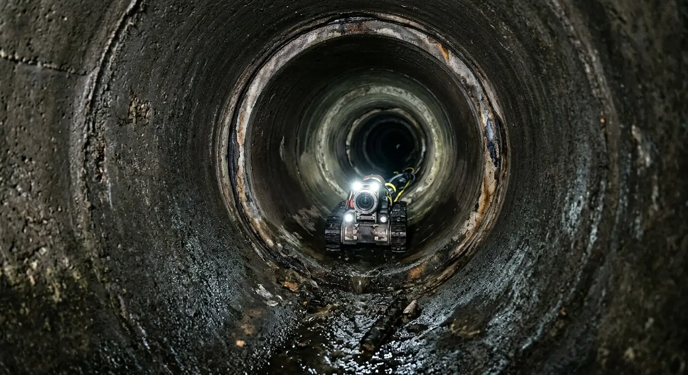 Robotic sewer camera inspecting pipe interior for Sewer Line Cleaning in Lower Paxton